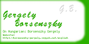 gergely borsenszky business card